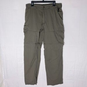 B.C. Clothing Olive Green Convertible Hiking Pants L Gorpcore Utility Hiking